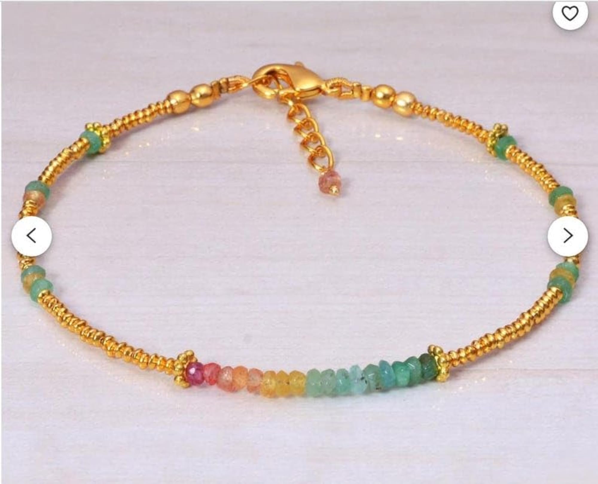 Men's Multi Sapphire Nugget Beaded Bracelet, Adjustable